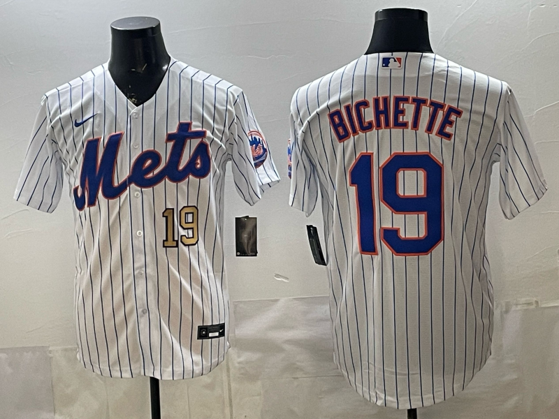 Men MLB New York Mets #19 Bo Bichette white Nike jersey 007->new york mets->MLB Jersey